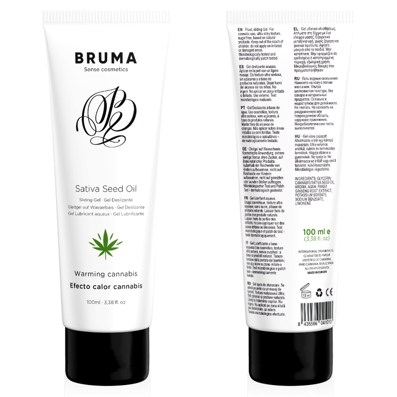 BRUMA - SATIVA FRØOLJE GLIDGEL VARMENDE CANNABISSMAK 100 ML
