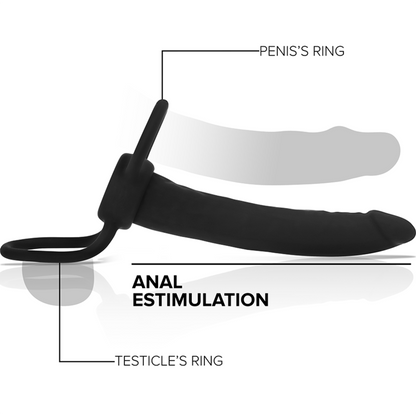 MYTOLOGI - COBI ONYX ANAL DILDO MED PIKK OG TESTIKKRING 13 SILIKON CM