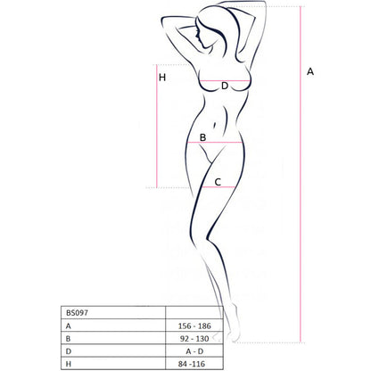 PASSION - BS097 SVART BODYSTOCKING EN STØRRELSE