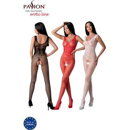 PASSION - BS098 HVIT BODYSTOCKING EN STØRRELSE
