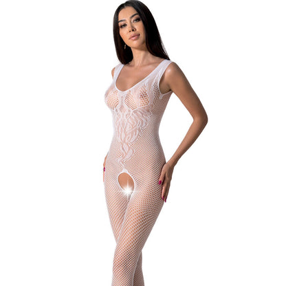 PASSION - BS098 HVIT BODYSTOCKING EN STØRRELSE
