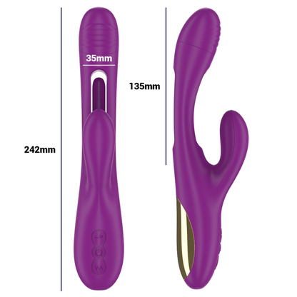 INTENS - APOLO OPPLADBAR MULTIFUNKSJONSVIBRATOR 7 VIBRASJONER MED SVINGENDE BEVEGELSE LILLA
