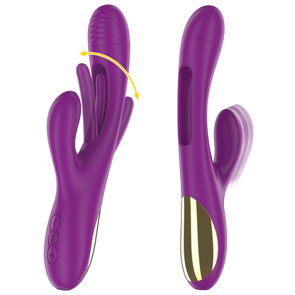 INTENS - APOLO OPPLADBAR MULTIFUNKSJONSVIBRATOR 7 VIBRASJONER MED SVINGENDE BEVEGELSE LILLA