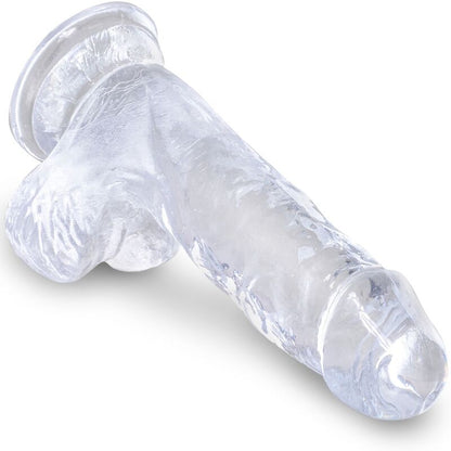 KONGEPIKK - KLAR REALISTISK PENIS MED BALLER 10,1 CM TRANSPARENT