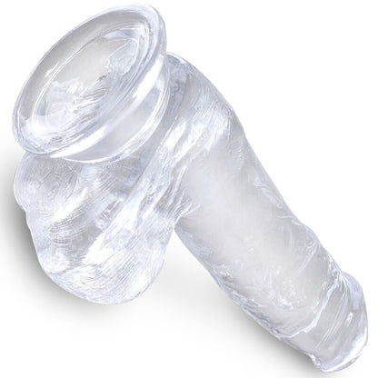 KONGEPIKK - KLAR REALISTISK PENIS MED BALLER 13,5 CM TRANSPARENT