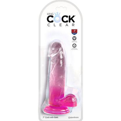KONGEPIKK - KLAR REALISTISK PENIS MED BALLER 15,2 CM ROSA