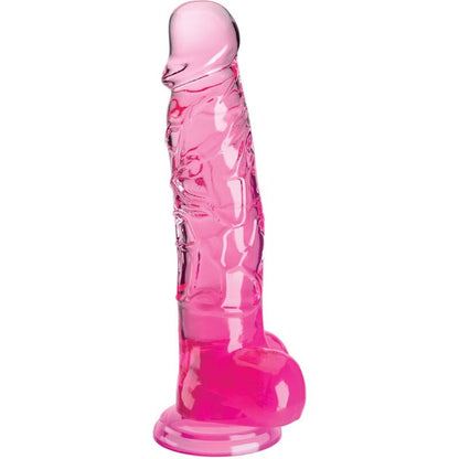 KONGEPIKK - KLAR REALISTISK PENIS MED BALLER 16,5 CM ROSA