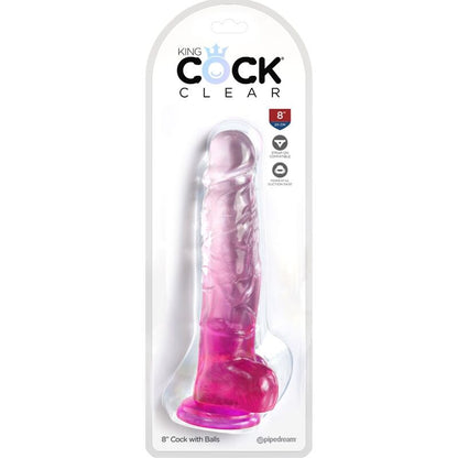 KONGEPIKK - KLAR REALISTISK PENIS MED BALLER 16,5 CM ROSA