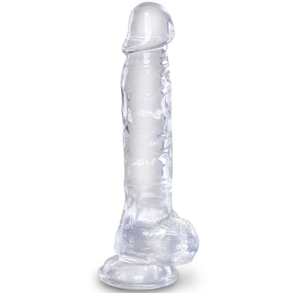 KONGEPIKK - KLAR REALISTISK PENIS MED BALLER 16,5 CM TRANSPARENT
