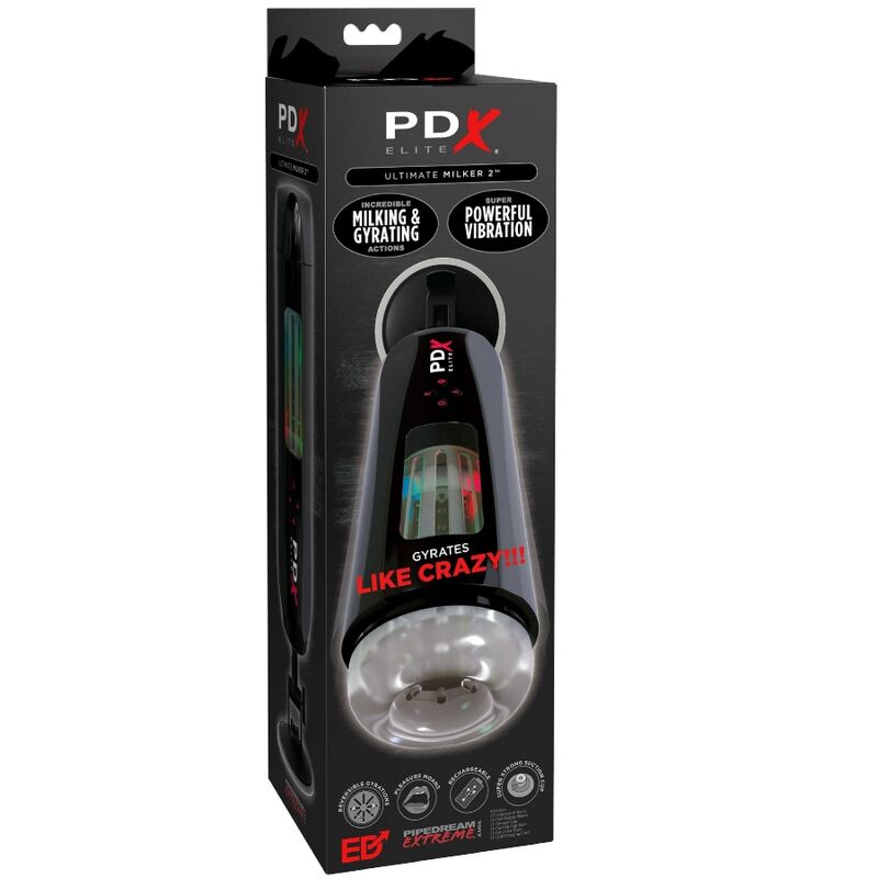 PDX ELITE - STROKER ULTIMATE MILKER 2 ROTERENDE &amp; VIBRATOR