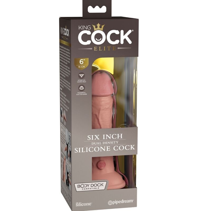 KONGEPIKK - ELITE REALISTISK SILIKONDILDO 15,2 CM