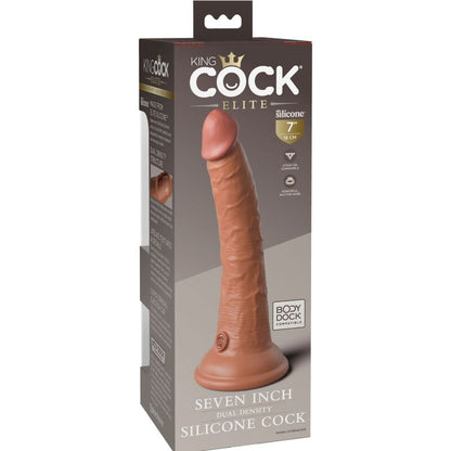 KING COCK - ELITE REALISTISK SILIKON DILDO 17,8 CM KARAMELL