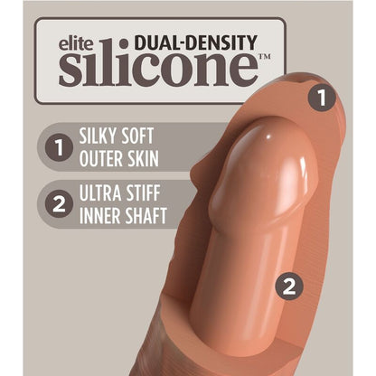KING COCK - ELITE REALISTISK SILIKON DILDO 17,8 CM KARAMELL