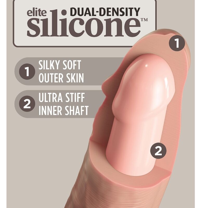 KONGEPIKK - ELITE REALISTISK SILIKONDILDO 17,8 CM