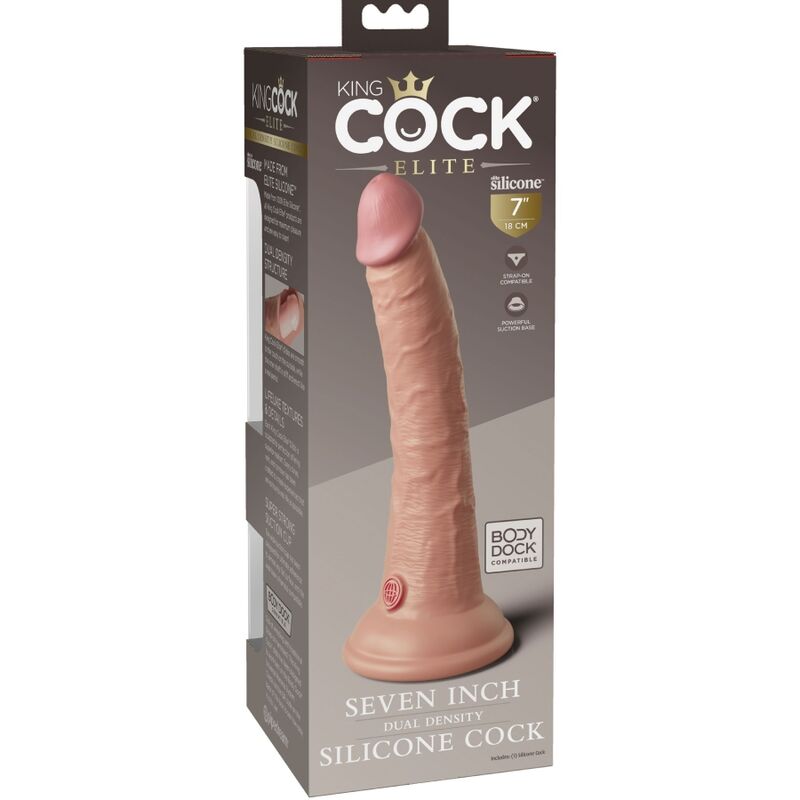 KONGEPIKK - ELITE REALISTISK SILIKONDILDO 17,8 CM