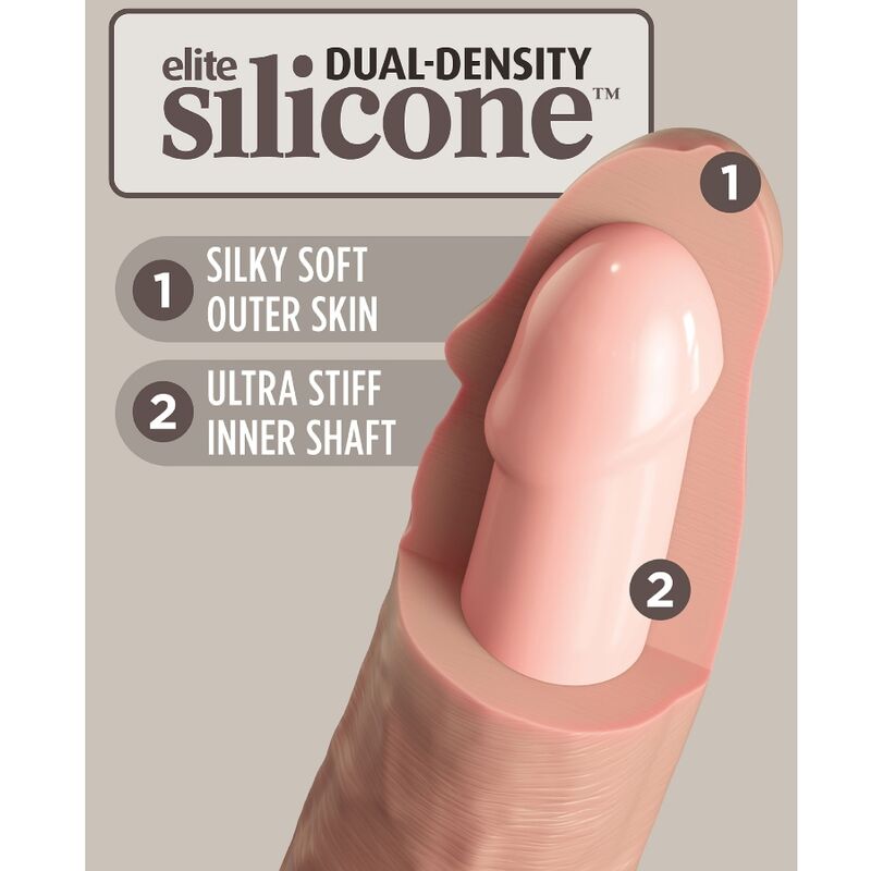 KONGEPIKK - ELITE REALISTISK SILIKONDILDO 20,3 CM