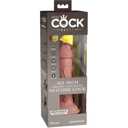 KING COCK - ELITE REALISTISK DILDO VIBRERENDE OG SILIKON 15,2 CM