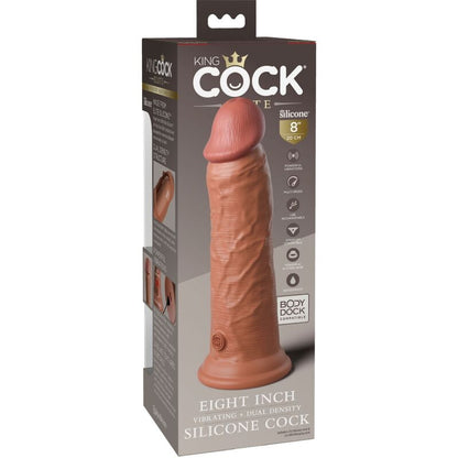 KING COCK - ELITE REALISTISK DILDO VIBRERENDE &amp; SILIKON 20,3 CM KARAMELL