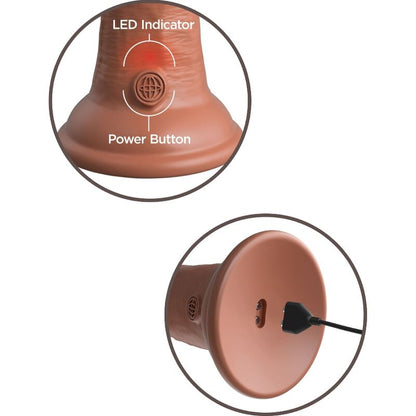 KING COCK - ELITE REALISTISK DILDO VIBRERENDE &amp; SILIKON 20,3 CM KARAMELL