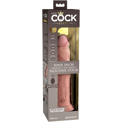 KING COCK - ELITE REALISTISK DILDOVIBRATOR OG SILIKONFJERNKONTROLL 23 CM
