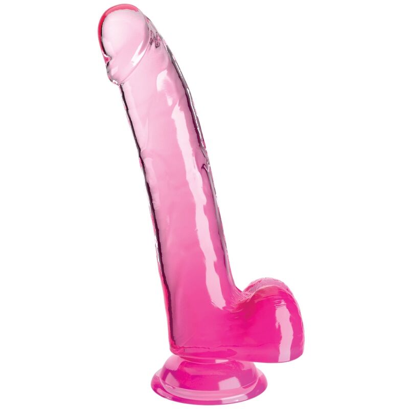 KING COCK - KLAR DILDO MED TESTIKLE 20,3 CM ROSA