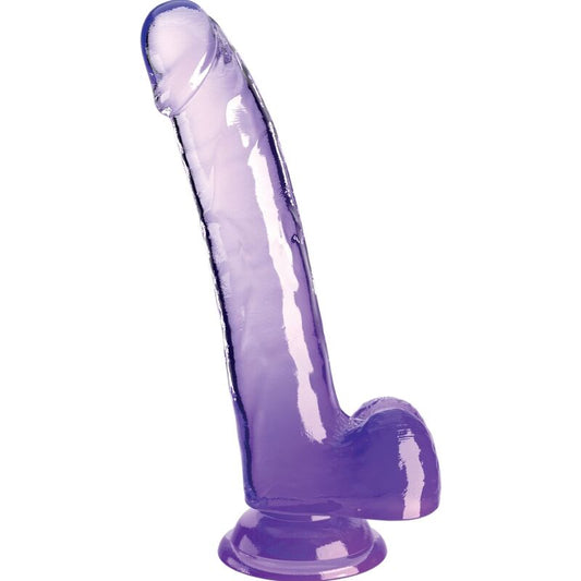 KING COCK - KLAR DILDO MED TESTIKLE 20,3 CM LILLA