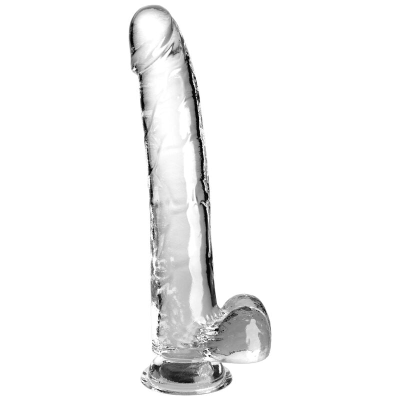 KING COCK - KLAR DILDO MED TESTIKLENE 24,8 CM TRANSPARENT