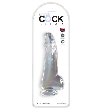 KING COCK - KLAR DILDO MED TESTIKLENE 15,2 CM TRANSPARENT