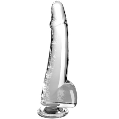 KING COCK - KLAR DILDO MED TESTIKLENE 19 CM TRANSPARENT