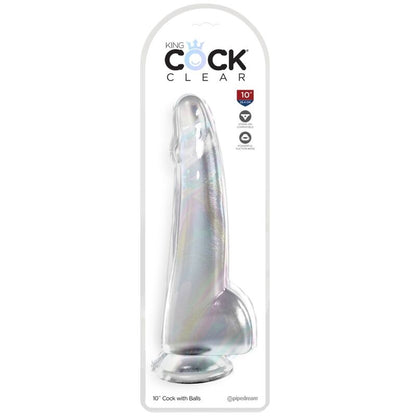 KING COCK - KLAR DILDO MED TESTIKLENE 19 CM TRANSPARENT