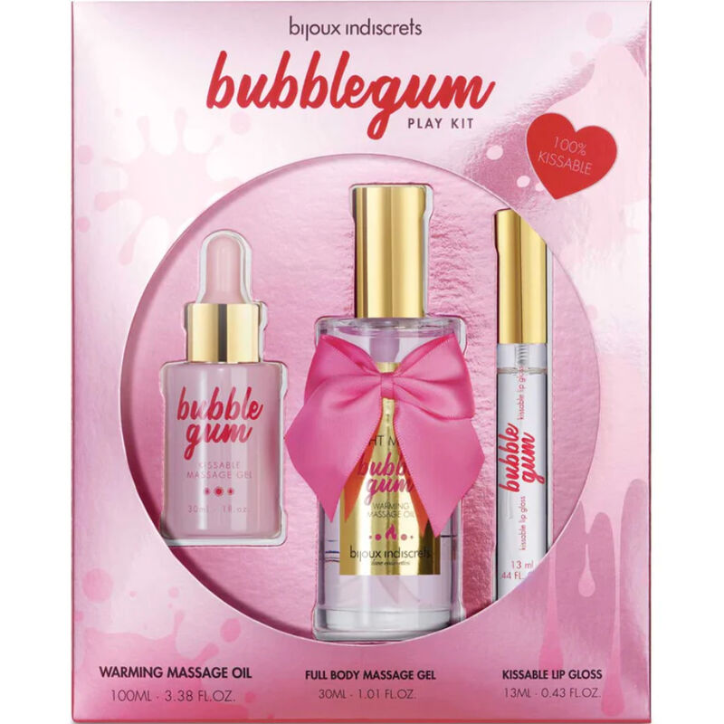 BIJOUX - INDISCRETS BUBBLEGUM-LEKESETT MED OLJEGEL OG LIPGLOSS