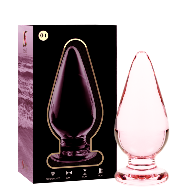 NEBULA SERIES BY IBIZA - MODEL 4 ANAL PLUG BOROSILICATE GLASS PINK 11 CM -O- 5 CM