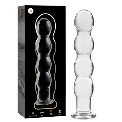 NEBULA-SERIEN FRA IBIZA - MODELL 10 DILDO BOROSILIKATGLASS KLART 16,5 CM -O- 3,5 CM