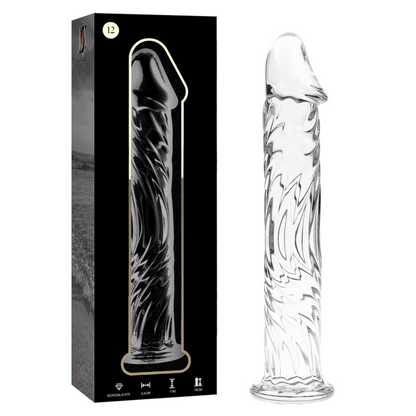 NEBULA-SERIEN FRA IBIZA - MODELL 12 DILDO BOROSILIKATGLASS KLART 17 CM -O- 3,5 CM