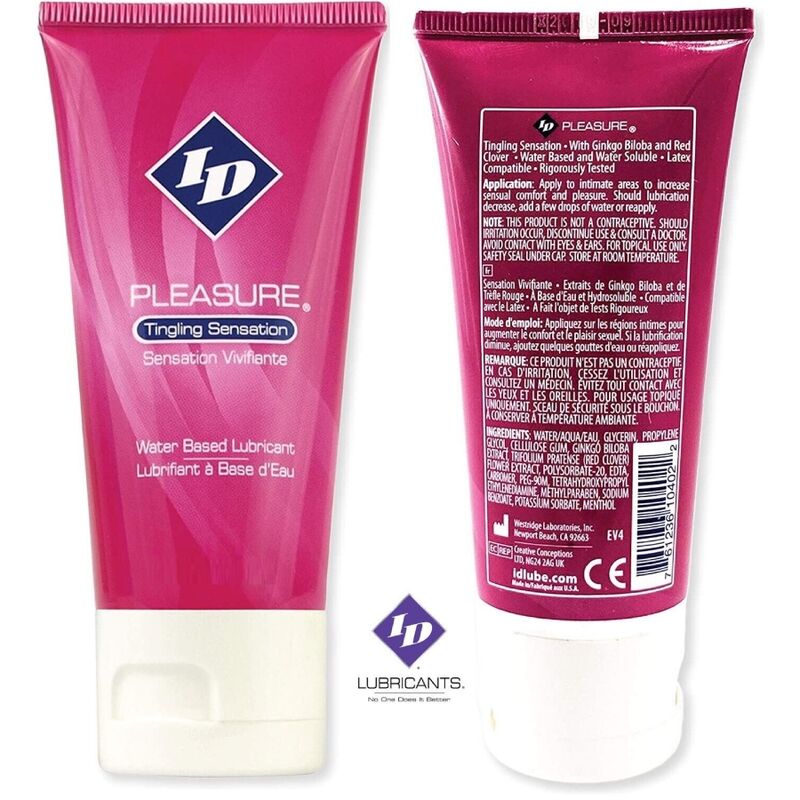 ID PLEASURE - VANNBASERT GLIDEMIDDEL MED PRILLENDE FØLELSE, REISETUBE 60 ML