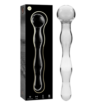 NEBULA-SERIEN FRA IBIZA - MODELL 13 DILDO BOROSILIKATGLASS KLART 18 CM -O- 3,5 CM