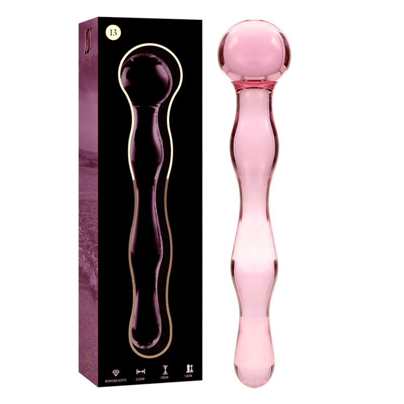 NEBULA SERIES BY IBIZA - MODEL 13 DILDO BOROSILICATE GLASS PINK 18 CM -O- 3.5 CM