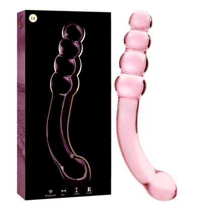 NEBULA-SERIEN FRA IBIZA - MODELL 14 DILDO BOROSILIKATGLASS ROSA 18,5 CM -O- 3 CM