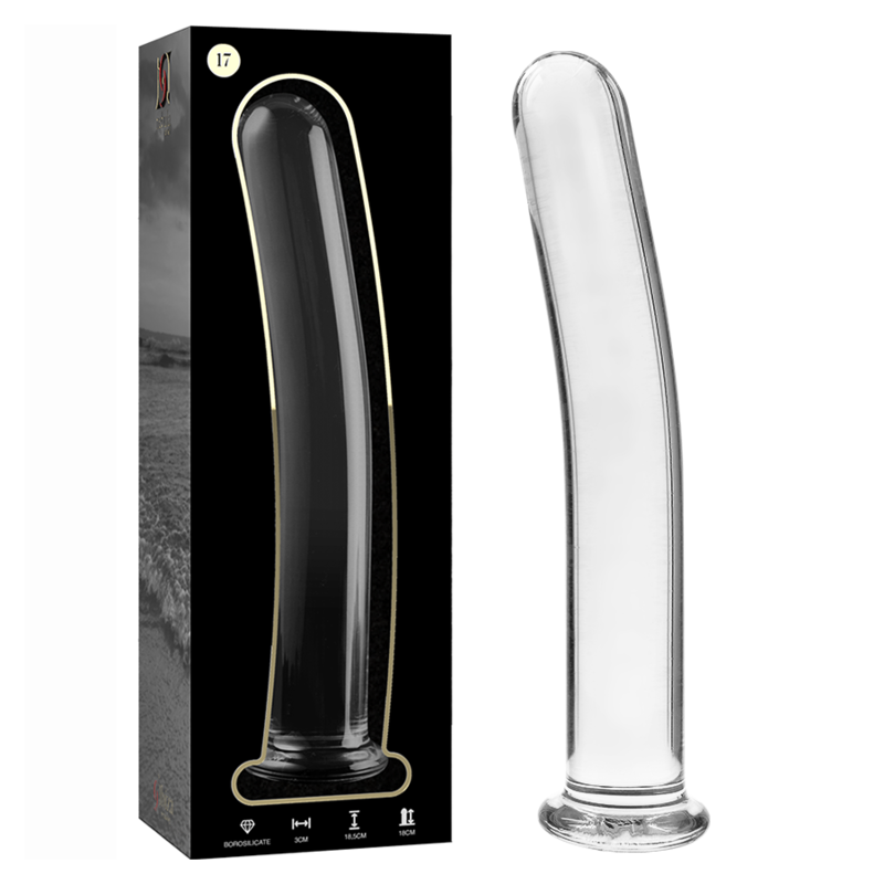 NEBULA-SERIEN FRA IBIZA - MODELL 17 DILDO BOROSILIKATGLASS KLART 18,5 CM -O- 3 CM