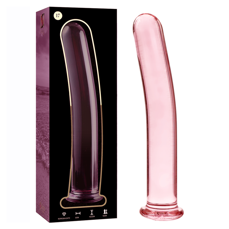 NEBULA-SERIEN FRA IBIZA - MODELL 17 DILDO BOROSILIKATGLASS ROSA 18,5 CM -O- 3 CM
