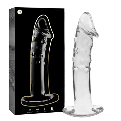 NEBULA-SERIEN FRA IBIZA - MODELL 19 DILDO BOROSILIKATGLASS KLART 18,5 CM -O- 4 CM