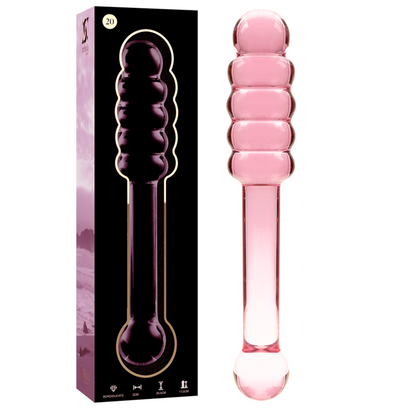 NEBULA-SERIEN FRA IBIZA - MODELL 20 DILDO BOROSILIKATGLASS ROSA 20,5 CM -O- 3 CM