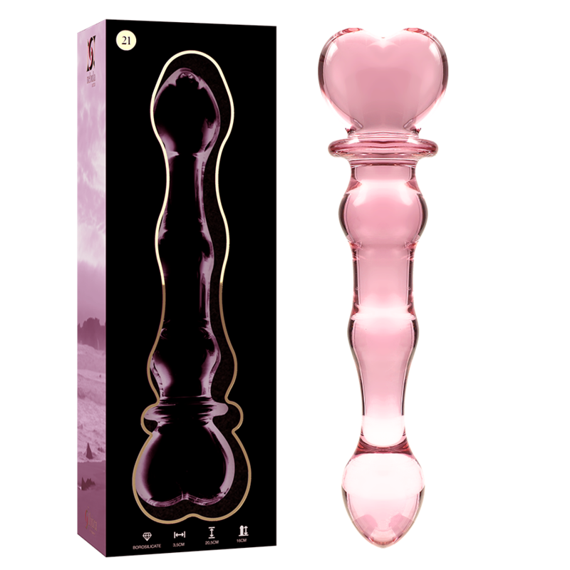 NEBULA SERIES BY IBIZA - MODEL 21 DILDO BOROSILICATE GLASS PINK 20.5 CM -O- 3.5 CM