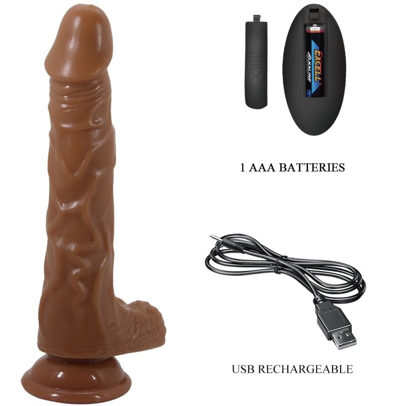 BAILE - BODACH REALISTISK VIBRATOR MED FJERNKONTROLL SUGEKOPP