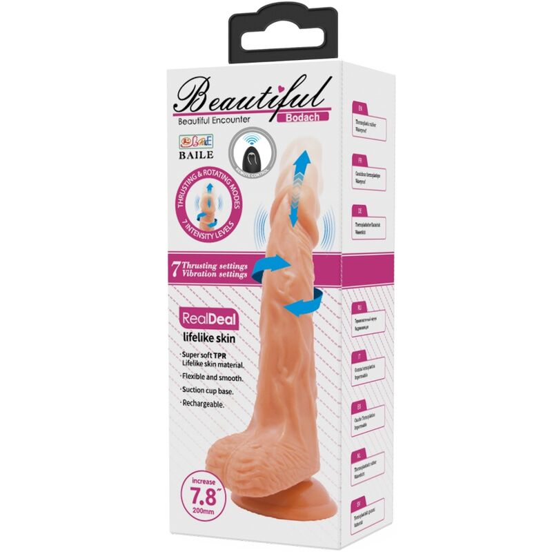 BAILE - BODACH REALISTISK VIBRATOR MED FJERNKONTROLL SUGEKOPP