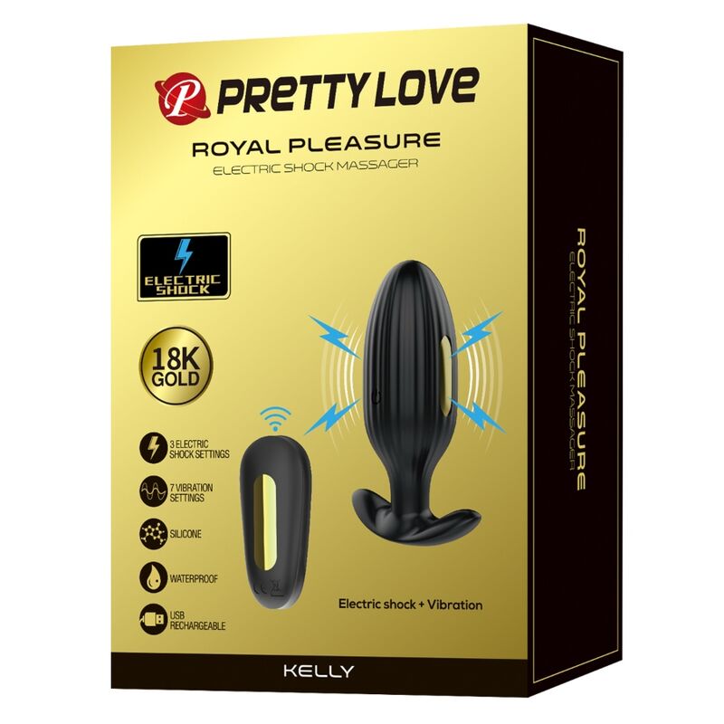 PRETTY LOVE - KELLY PLUG ANAL OPLADBAR VIBRATOR SVART