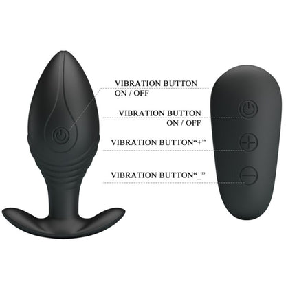 PRETTY LOVE - REGINA ANALPLUGG OPPLADBAR VIBRATOR SVART