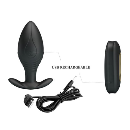 PRETTY LOVE - REGINA ANALPLUGG OPPLADBAR VIBRATOR SVART