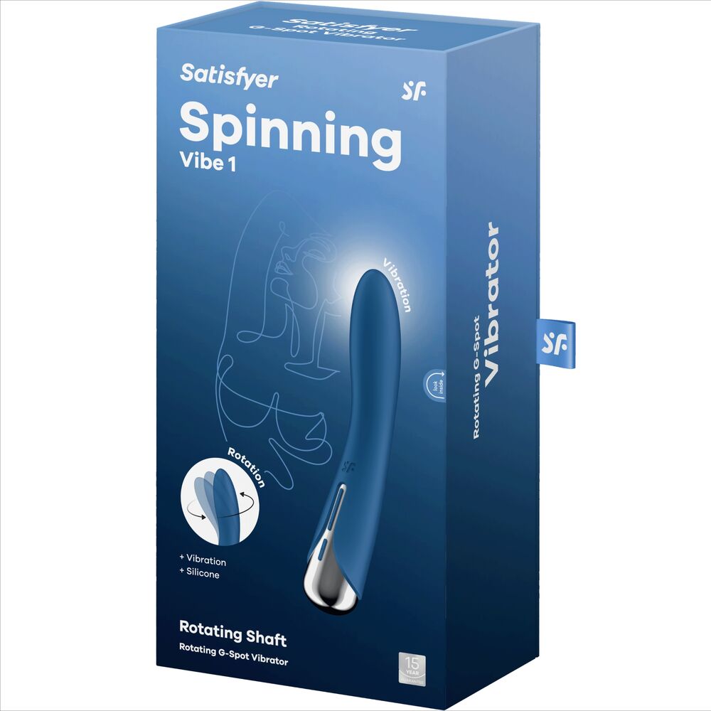 SATISFYER - SPINNING VIBE 1 G-PUNKTSVIBRATOR MED BLÅ ROTATOR