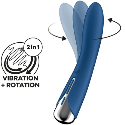 SATISFYER - SPINNING VIBE 1 G-PUNKTSVIBRATOR MED BLÅ ROTATOR